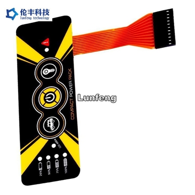 Harga yang bagus Switch Membran Lampu Belakang Listrik Dengan Bahan PET Dan Kekuatan Operasi 50g Sampai 500g on line