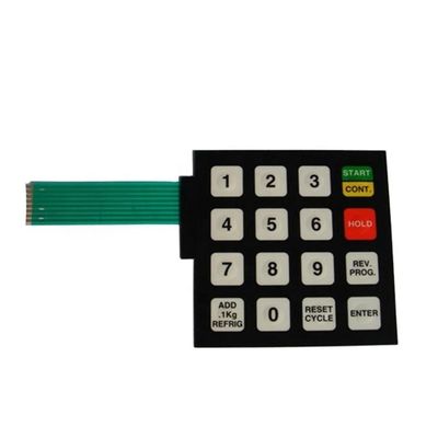Harga yang bagus Tingkat Perlindungan IP65 LED Membrane Keypad dengan Pitch 2.54mm dan Warna LED Putih on line