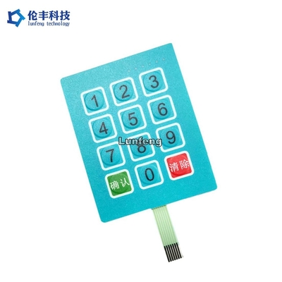 Sakelar Membran Datar Poliester PET, Keypad Membran Taktil Kustom