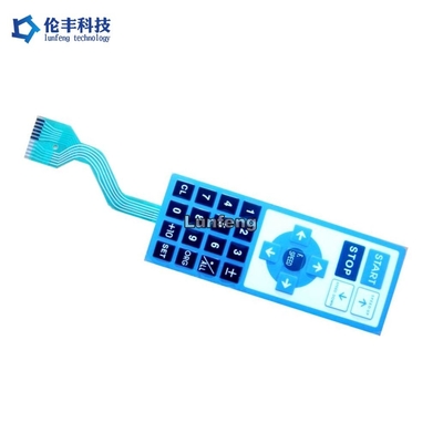 Keypad Taktil PET Keypad Membran Tahan Air dengan Konektor ZIF