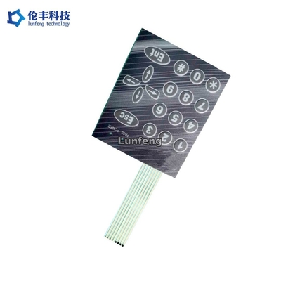 Harga yang bagus Self Adhesive Polyester PET Flat Membran Keyboard dengan kubah logam on line
