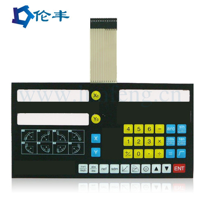 Harga yang bagus 105*25mm 3V Driver Metal Dome FPC Membrane Switch Overlay Untuk Peralatan Industri on line