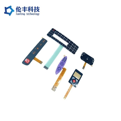 Flat Button PET Membrane Switch dengan 3M9080 Adhesive dan LED/EL Technology