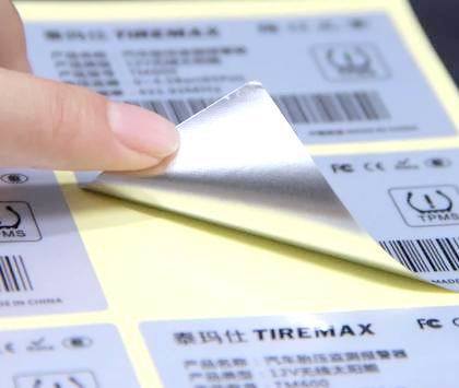 Harga yang bagus Silver Sticker Label with Temperature Resistance Up To 80°C, Permanent Or Removable Adhesive for Smooth Surfaces on line