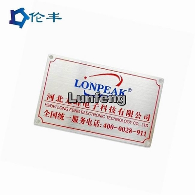 Harga yang bagus Papan Nama Aluminium Persegi Panjang Warna RAL 3M Papan Nama Logam Perekat Dengan Logo on line