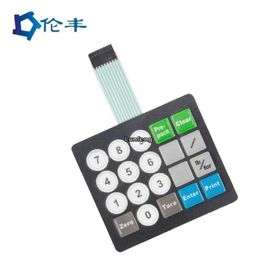 Harga yang bagus PET Matte F150 Membran Switch Overlay 3M467 Rim Embossing Button on line