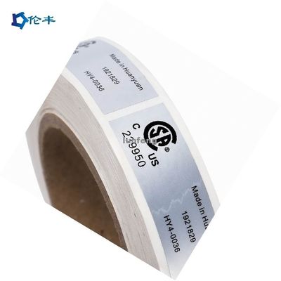 Harga yang bagus Label Stiker Perak Ukuran Kustom dengan Cetak Flexo dan Fitur Tahan Air untuk Elektronik dan Peralatan on line