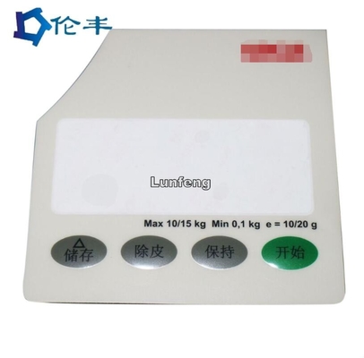 Harga yang bagus 0.18mm PET Membrane Graphic Control Panel Overlay Untuk Skala Elektronik on line